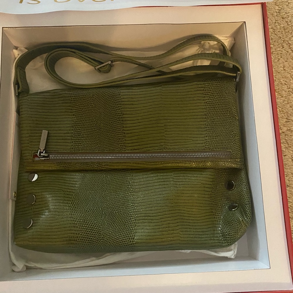 Hammitt Large VIP in Evergreen Lizard Crossbody/Clutch